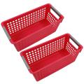 2x Stackable Plastic Storage Baskets(red)s:29 X 16 X 2 Cm