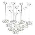 10x Heart Shape Table Number Holder Stands Picture Photo Note Clip