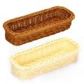 Square Rattan Bread Basket,for Fruit/food/fork Spoon Knife Storage,a