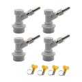 4 Pcs Ball Lock Keg Disconnect Set, 1/4 Mfl with 5/16inch Hose Clamps