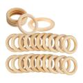 25 Pcs Natural Wood Rings 70mm Unfinished Macrame Wooden Ring Wood