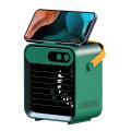 Portable Fan Mini Air Conditioner Purifier Humidifier Desktop (green)