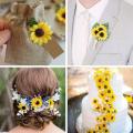 50pcs Artificial Sunflower Heads Fabric Sunflower Heads for Wedding