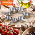 Stainless Steel Measuring Cups and Spoons Set Of 14 Pieces,portable