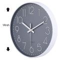 14 Inch Non-ticking Wall Clock Silent Battery Operated Clock (gray)