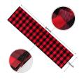 Buffalo Checked Plaid Table Runner 13x84 Inch Black and Red