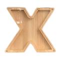 Wooden Piggy Bank Personalized Letters Coin Bank Wooden Money Box - X