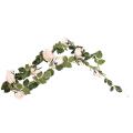 180cm Rose Vine Real Touch Silk Flowers with Green Leavespink