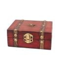 Jewelry Box Vintage Wooden Handmade Box with Mini Metal Lock