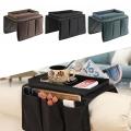 Sofa Armrest Organizer with 4 Pockets&cup Holder for Tv Control-brown