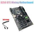 Btc B250 Mining Motherboard with Sata Cable Ddr4 for Busb3.0 Tc Miner