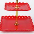Fruit Tray 3-layer Entrepreneurial Cake Rack Wedding Cake Tray Red