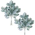 8pcs Artificial Flocked Lambs Ear Leaves Stems for Bouquet Wreath
