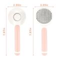 Pet Supplies Round Head Pet Comb Stainless Steel Needle Comb Pink