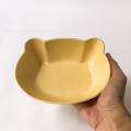 Kawaii Bear Bowl Cute Ceramic Bowl and Plate Dessert Bowl Yellow