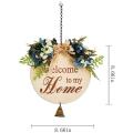 Welcome Sign for Front Door Decor,wood Sign with Bell,for Porch,a