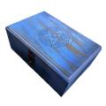 Vintage Jewelry Box with Lock Pentagram Storage Box Toy Blue
