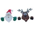 2pc Merry Christmas Outdoor Banner Santa Claus Ornaments Xmas Garden