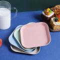20pcs Mini Square Lightweight Wheat Straw Dishes Plates Sets,plates
