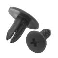 100 Pcs Car Fender Push Type Black Plastic Rivets Fastener