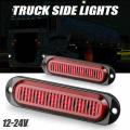 2x Red 24v 12v Led Side Marker Clearance Light Lamp Rv Truck Trailer