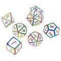 7pcs Metal Dice Set Solid for Role Playing (white Electroplating)