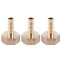 3 Pcs 1/2 Bsp Female Thread 8mm Gas Hose Barbed Fitting Gold