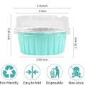 Foil Cupcake Liners with Lids, Foil Liners Cups with Lids Blue