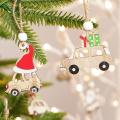 12pcs Wood Christmas Tree Pendant Hanging Ornament Home Decor, A