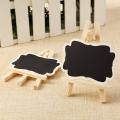 24pcs Mini Tableau Noir En Bois Message Rectangulaire Slate Cartes