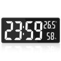 Led Digital Wall Clock, Large Digits Display,indoor Office White