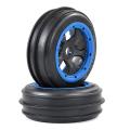 2pcs Front Wheels Tires for 1/5 Hpi Rovan Rofun Km Baja 5b Rc,blue