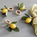 Napkin Rings Set Of 6,decorative Lemon Vine Leaf Napkin Rings