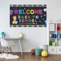 Welcome Back to School Banner Flag for Boy Girl Kid Wall Decor A