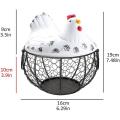 Egg Basket, Wrought Wire Restaurant Basket,kitchen Hen Decor (white)
