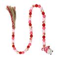 4pcs Valentine's Day Wooden Beads with Gnome Tassel Garland