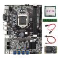 B75 Btc Mining Motherboard+cpu+4gb Ram+ssd+sata Cable+switch Cable