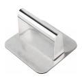 Stainless Steel Burger Press, 5.5 Inch Square Burger Smasher