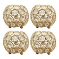 Gold Crystal Candle Holders Set Of 4 for Wedding Party Home Decor