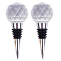 2pcs Decorative Crystal Golf Balls Wine Bottle Stoppers with Gift Box