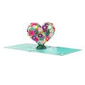 3d Popup Card, Flower Heart, Handmade Popup Greeting Cards
