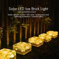 Led Solar Ice Square Lights for Garden Courtyard Pathway Decoration C