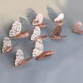 48 Pcs Butterfly Wall Stickers Decorations 3d Wall Decals Rose Gold
