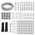 60m Garden Cable Hanging Kit with Stainless Steel Cable Rope