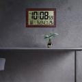 Digital Wall Clock,number Time Dark Wood Color