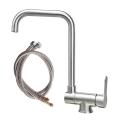 Folding Kitchen Faucet Stainless Steel 360 Rotation with Hose