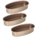 3 Pieces Non Stick Oval Shape Cake Pan Cheesecake Loaf Bread