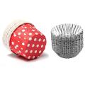 100x Paper Cupcake Baking Cups, Red Dot : 3.8cm X 3cm X 5cm