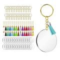 Acrylic Keychain Blank for Vinyl Key,for Craft, Key Chain Kit(gold)