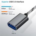 2 In 1 Usb Type-c/micro-usb to Usb 3.0 Adapter Cable for Phone(grey)